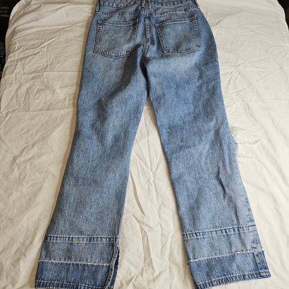 Good American Good Icon Jeans High Rise Distress Raw Hem Sz 6/28 - Picture 7 of 8